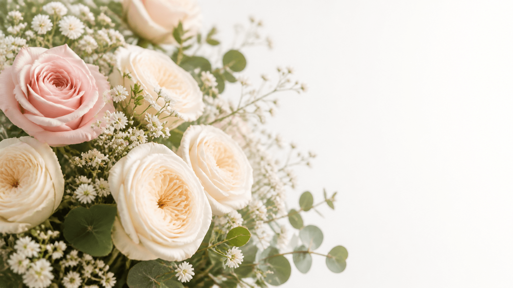 Arreglo floral de rosas rosa y marfil